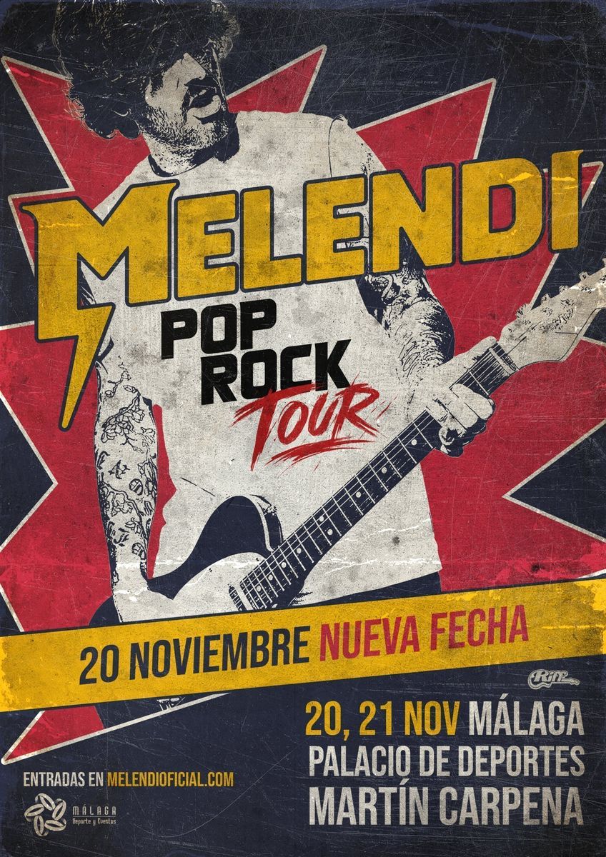 Melendi Pop Rock Tour Live in Málaga 21 November 2026 at Martín Carpena